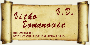 Vitko Domanović vizit kartica